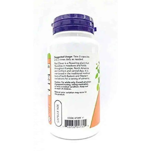 Now Foods Red Clover 375 Mg 100 Capsules 2