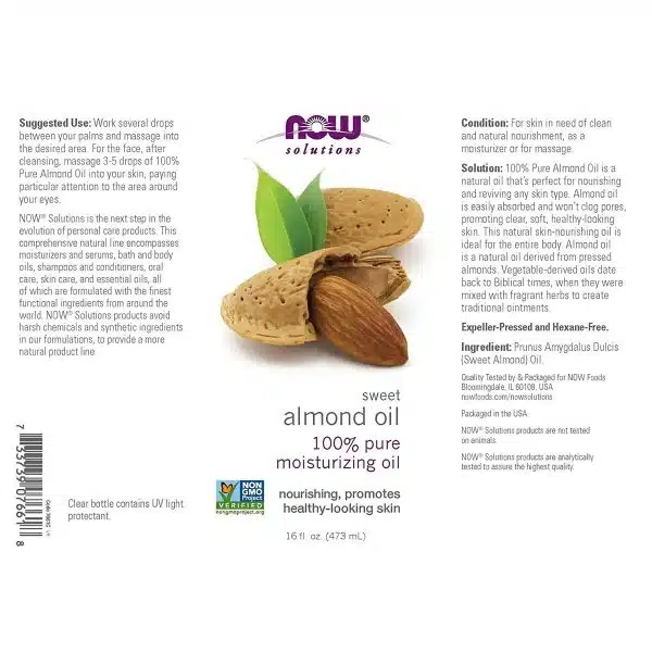 Now Foods Solutions Sweet Almond Oil 16 fl oz 473 ml 3