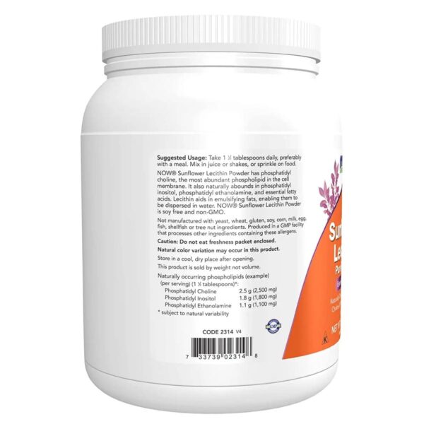 Now Foods Sunflower Lecithin Powder 454 grams 3