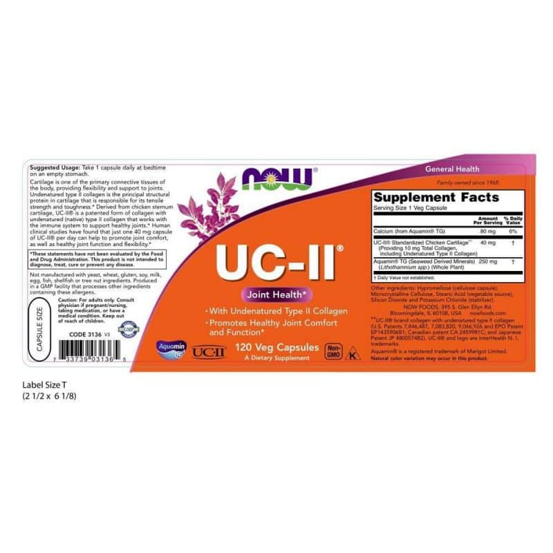 Now Foods UC II 40 mg 120 capsules 2