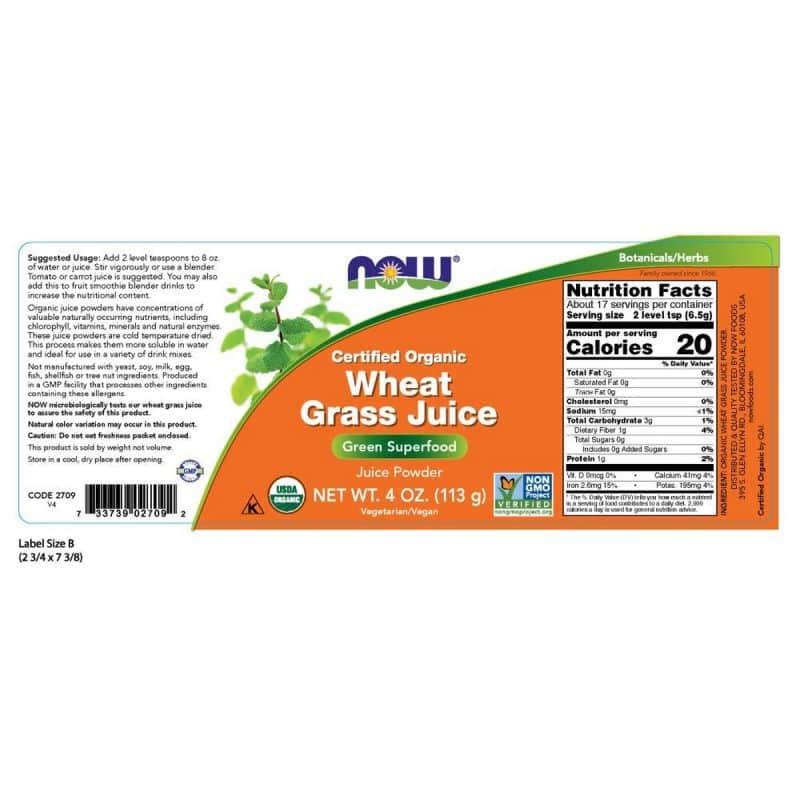 Now Foods Wheat Grass Juice 4 oz 113 grams 2