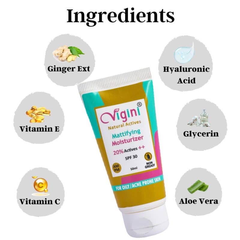 Vigini 20 Actives Anti Acne Mattifying Moisturizer Cream 50 ml 2