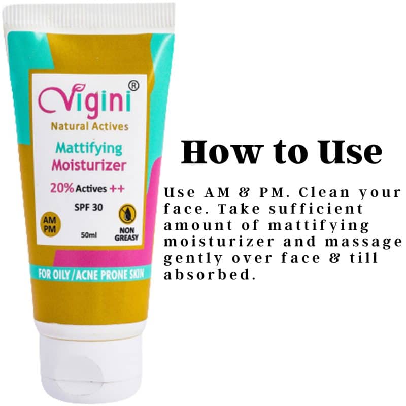 Vigini 20 Actives Anti Acne Mattifying Moisturizer Cream 50 ml 4