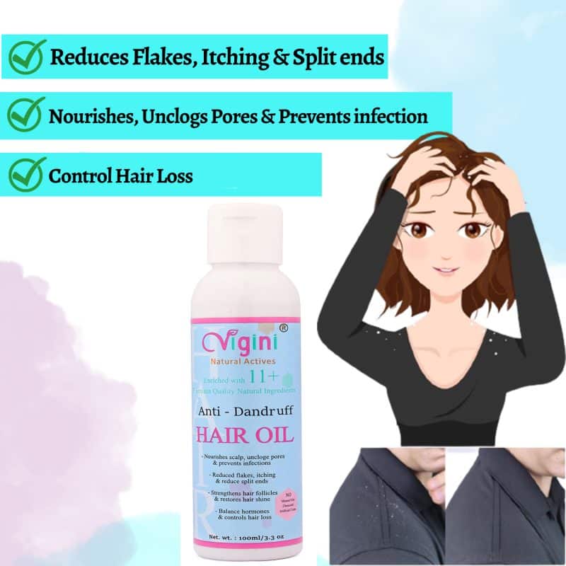 Vigini Natural Anti Dandruff Itchy Scalp Hair Care Oil 100 ml 3