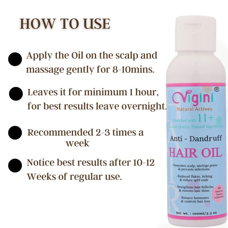 Vigini Natural Anti Dandruff Itchy Scalp Hair Care Oil 100 ml 4