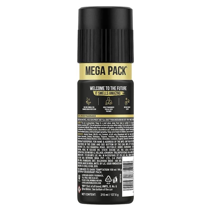 Axe Gold Temptation Deodorant Bodyspray for Men 215 ml 2