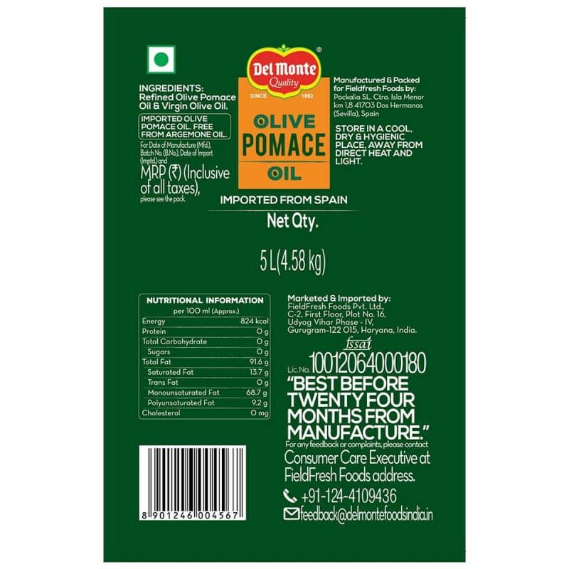 Del Monte Pomace Olive Oil 5L 4.58 kg 2