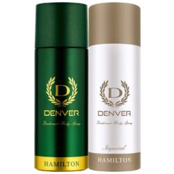 Denver Deodorant Body Spray Hamilton and Imperial for Men 165ml each Pack of 2