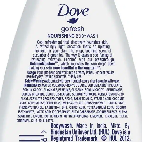 Dove Go Fresh Nourishing Body Wash 190 ml 3