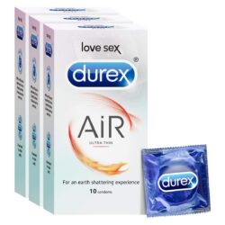Durex Air Condoms For Men 10 Count Pack of 3