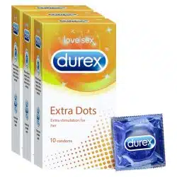 Durex Extra Dotted Condoms For Men Pack of 3 3