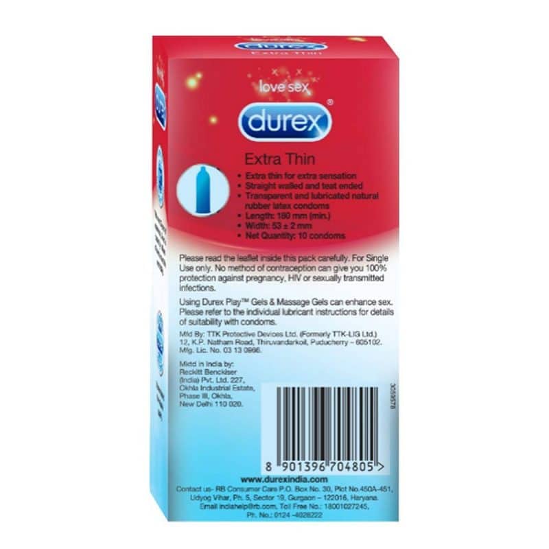 Durex Extra Thin Condoms 10 Count Pack of 3 2