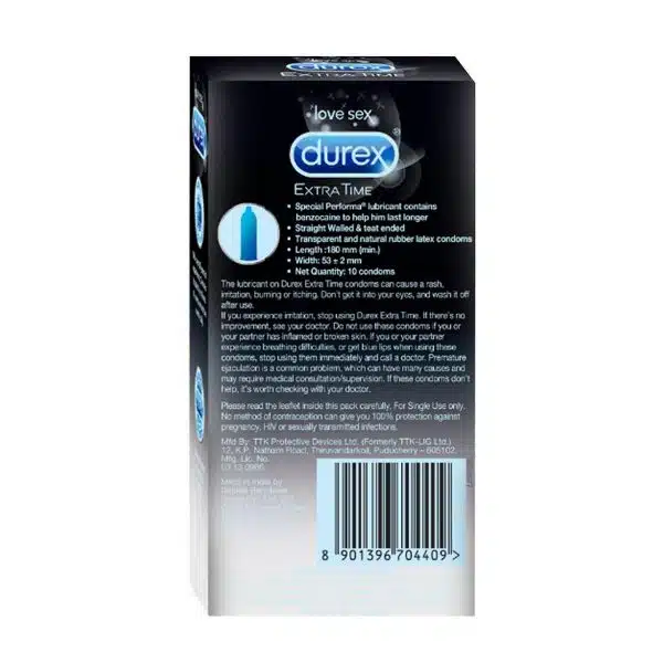 Durex Extra Time Men Condoms 10 Count Pack of 3 2