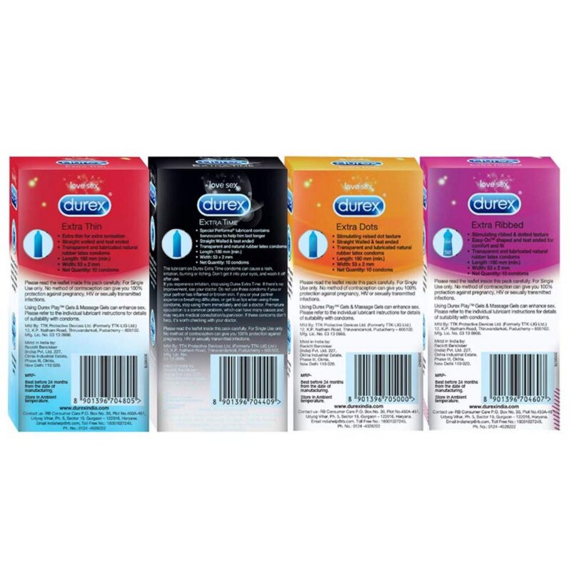 Durex Multi Pack Condoms For Men Pack of 4 5