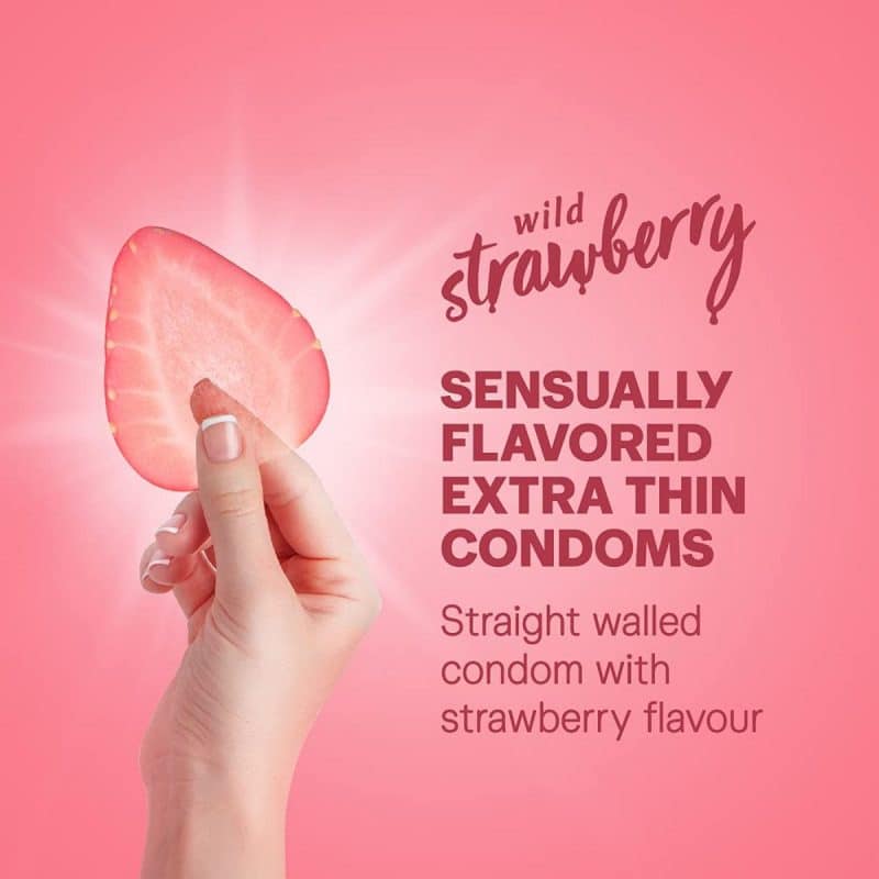 Durex Wild Strawberry Flavoured Condoms 10s