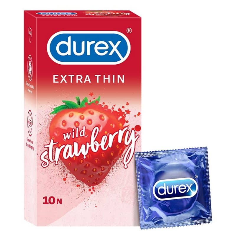 Durex Wild Strawberry Flavoured Condoms 10s 4