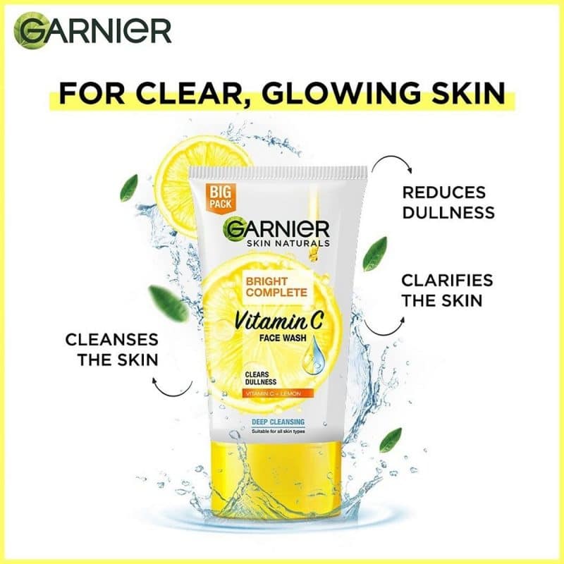 Garnier Bright Vitamin C Facewash 150 grams 4