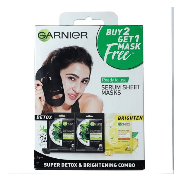 Garnier Skin Naturals Sheet Mask 2 Charcoal 1 Light 3