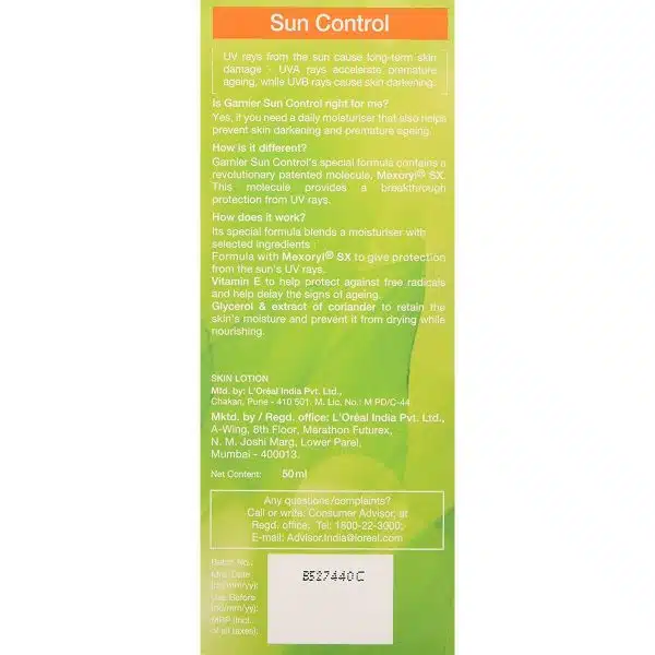 Garnier Sun Control SPF 6 Moisturizer Cream 50 ml 5