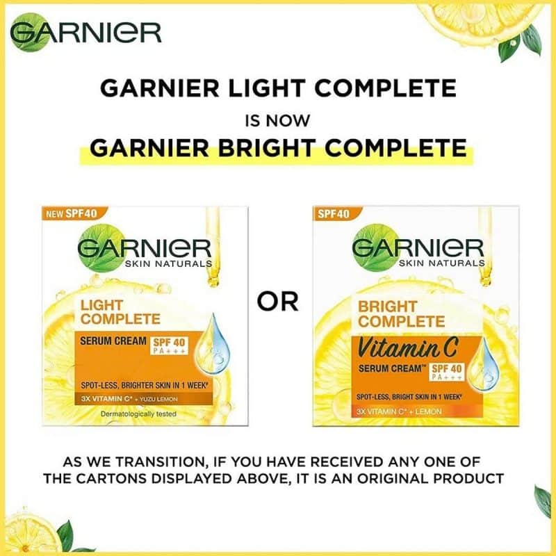 Garnier Vitamin C SPF40 Serum Cream 45 grams