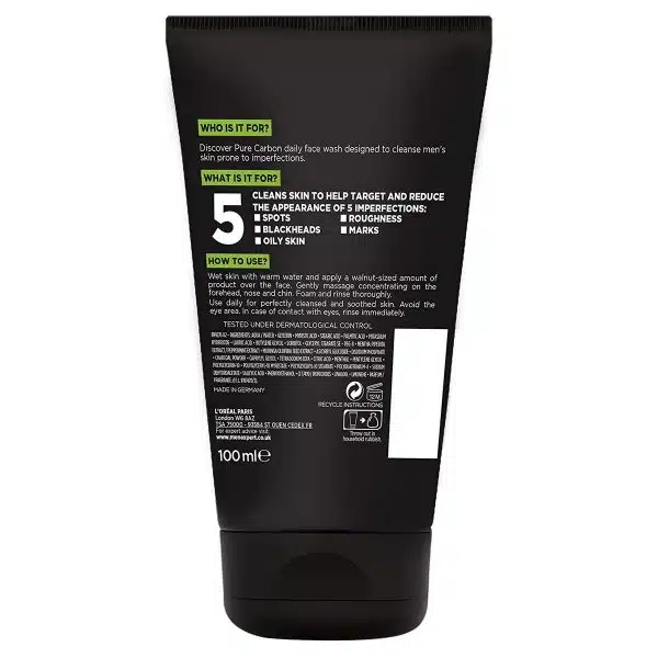 Loreal Men Pure Carbon Daily Face Wash 100 ml