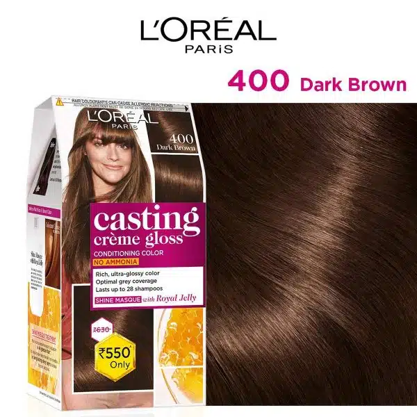 Loreal Semi Permanent Hair Colour Dark Brown 400 ‎87.5 g72 ml 2