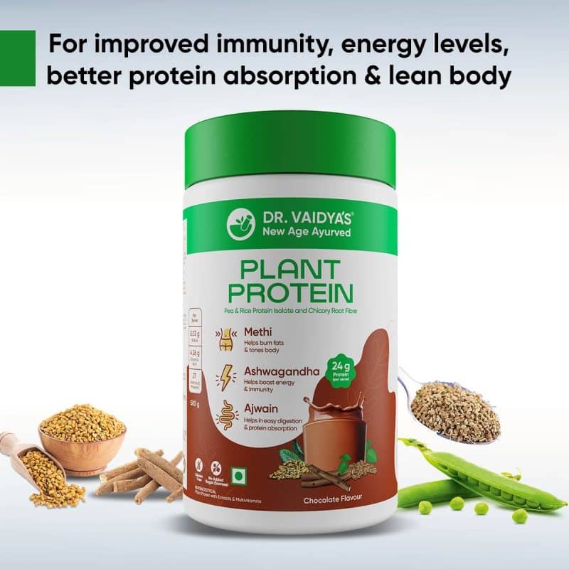 Dr. Vaidyas Plant Protein For Chocolate Flavour 500 gm 2