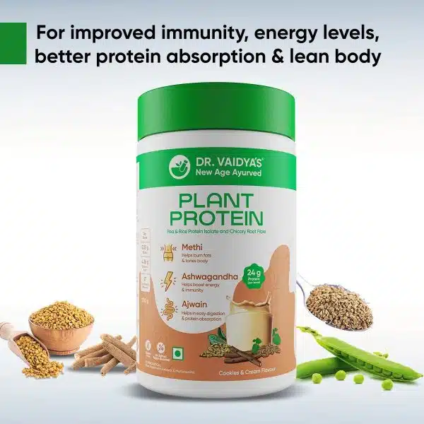 Dr. Vaidyas Plant Protein For Cookies Cream Flavour 500 gm 2