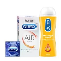 Durex Air Condoms 10 Count With Durex Lube Sensual 200ml 1