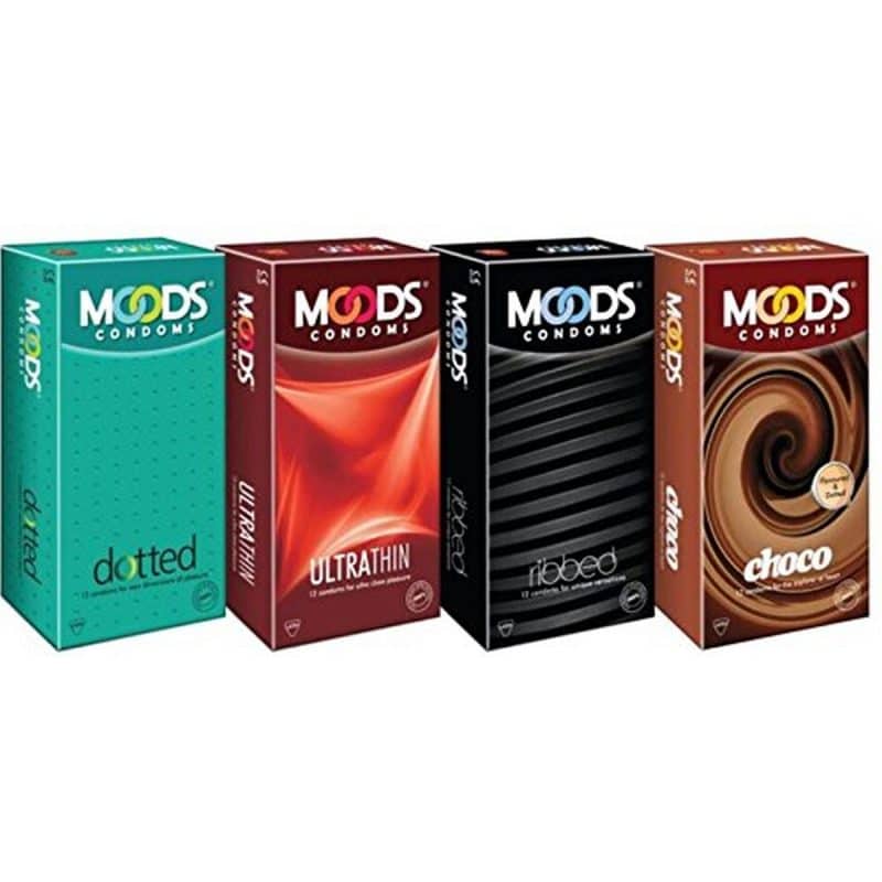 Moods Condom Dotted Ultrathin Ribbed And Choco set of 4