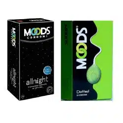 Moods Condoms Men All Night Dotted 2 pack 2