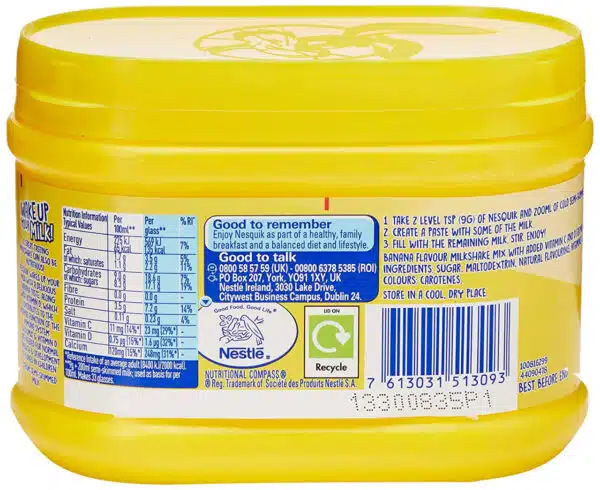 Nestle Banana Flavour Milkshake Mix 300 grams 2