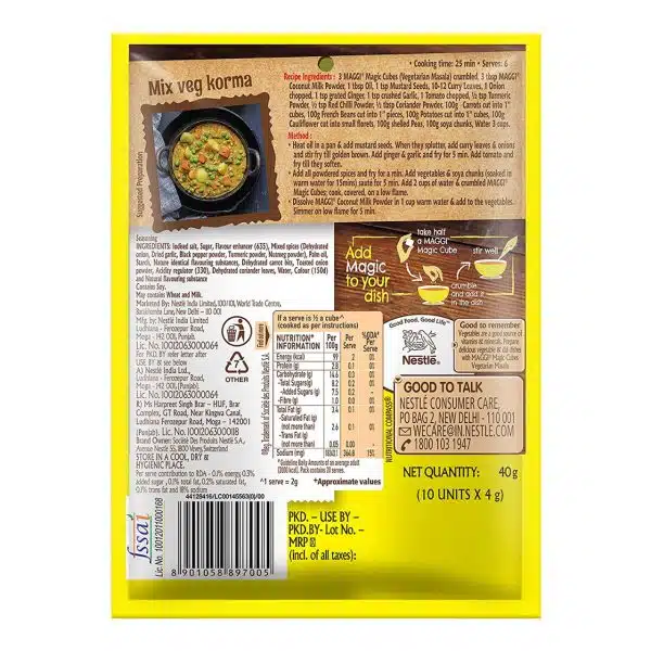 Nestle Maggi Magic Cubes Pack Of 10 40 grams 1