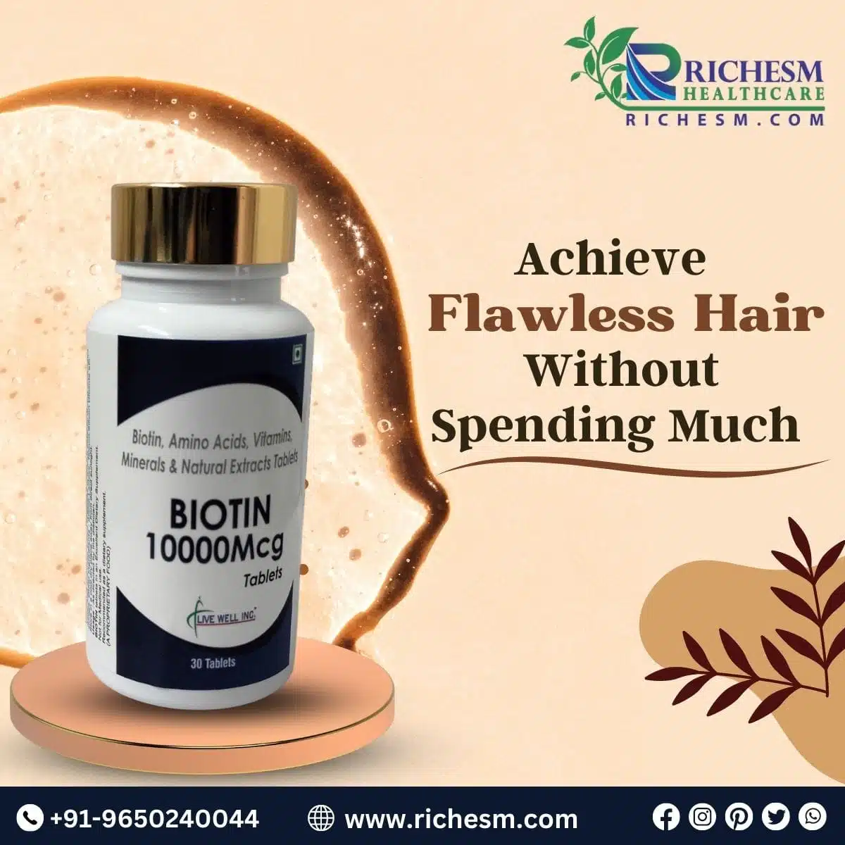 Buy Biotin 10000 Mcg Tablets For Your Hair RichesM