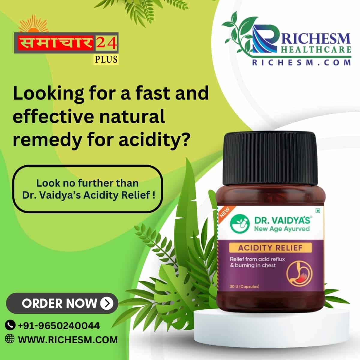 Relief From Acidity With Dr. Vaidya's Acidity Relief Tablets