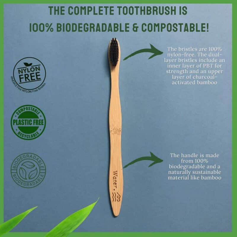 Biodegradable Bamboo Toothbrush For Adults Single 2
