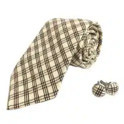 Himalayan Knot Bhutanese Speckled Checks Tie And Cufflinks 6