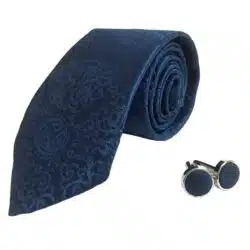 Himalayan Knot Blue Ceremony Paisley Tie And Cufflinks 6