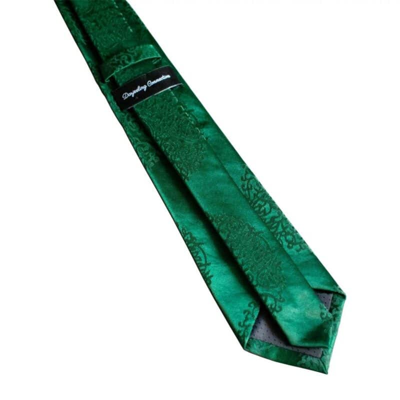 Himalayan Knot Silk Highland Green Tie And Cufflinks 4