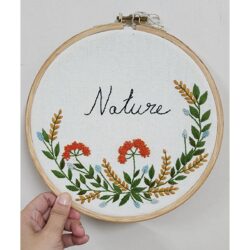 Ikali Nature Hand Embroidered Wall Hanging Hoop 3