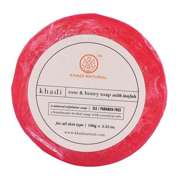 Khadi Natural Rose Honey With Loofah Soap 100 g