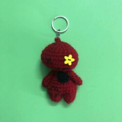 Magical Beings Voodoo Doll Crochet Keychain Burgundy