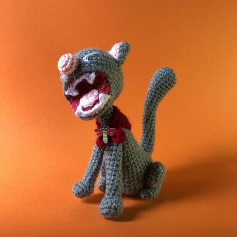 Magical Beings Yawning Midori Cat Crochet Toy