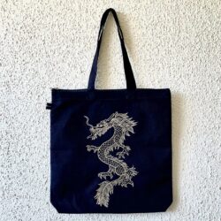 Mighty Golden Dragon Embroidered Canvas Tote 2