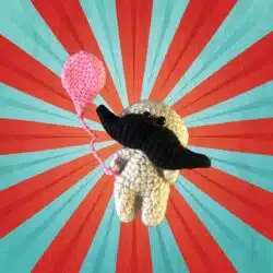 Moshi Moshi Mustachio Crochet Fridge Magnet Beige