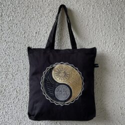 Yin Yang Embroidered Canvas Tote 2 1