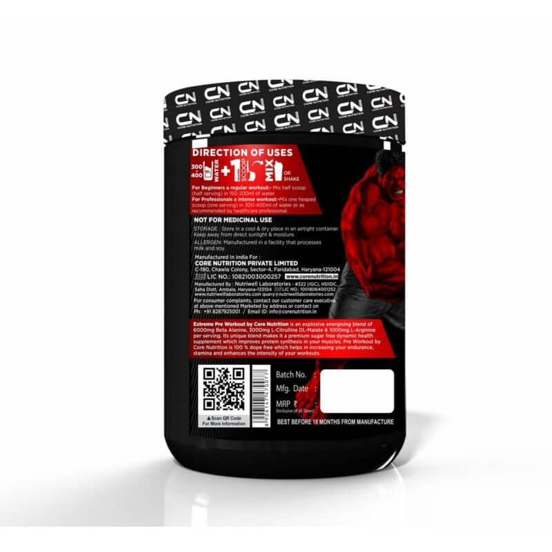 Core Nutrition Extreme Pre Workout 400 gm3