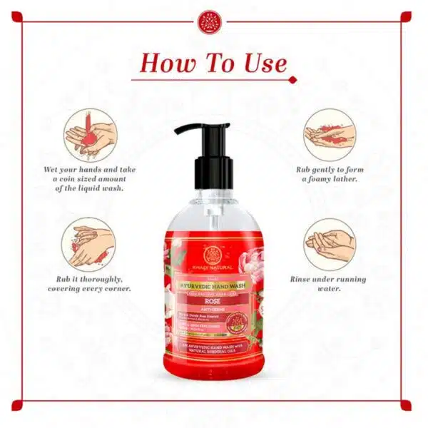 Khadi Natural Anti Germ Rose Handwash 300 ml5