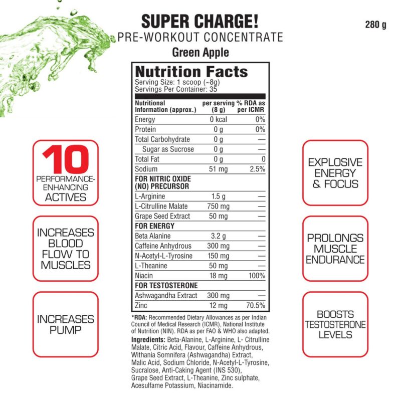 Labrada Nutrition Super Charge Pre workout Concentrate 280 gm3