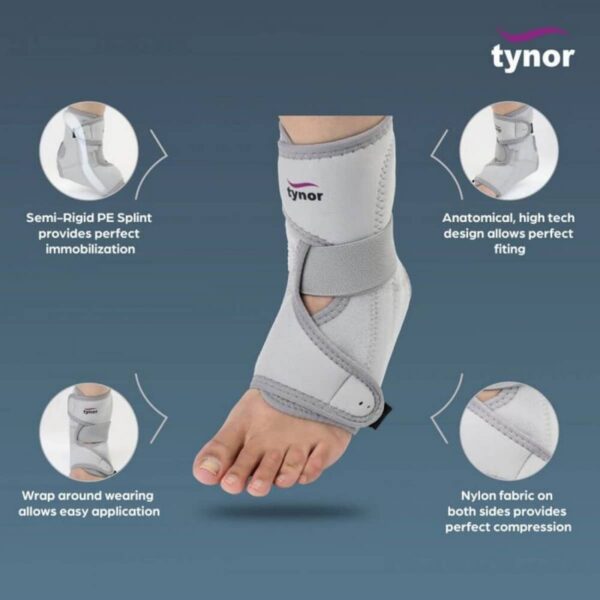 Tynor Ankle Support Neoprene Grey 1 Unit2